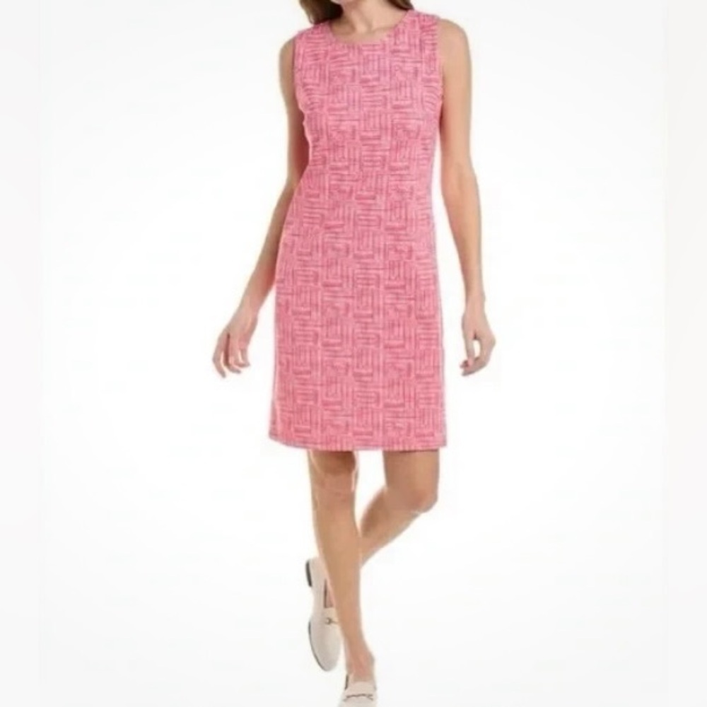 J McLaughlin Sophia Shift Dress Medium Catalina Cloth Pink Print Sleeveless